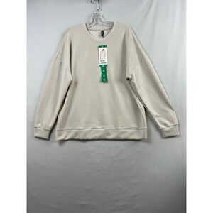 Lazypants Sweatshirt Women XL Cream New Crewneck Drop Shoulder Recycled Modal